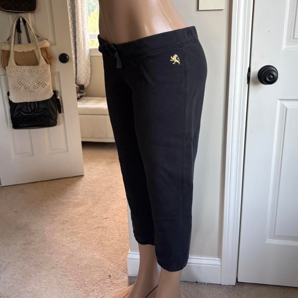 y2k 2000s express black capri sweatpants drawstring lounge pants